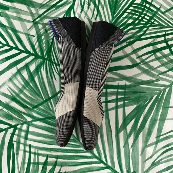 Rothy's The Cap Toe Flats Buffalo Plaid Black & White Size 9.5 - Picture 9 of 9